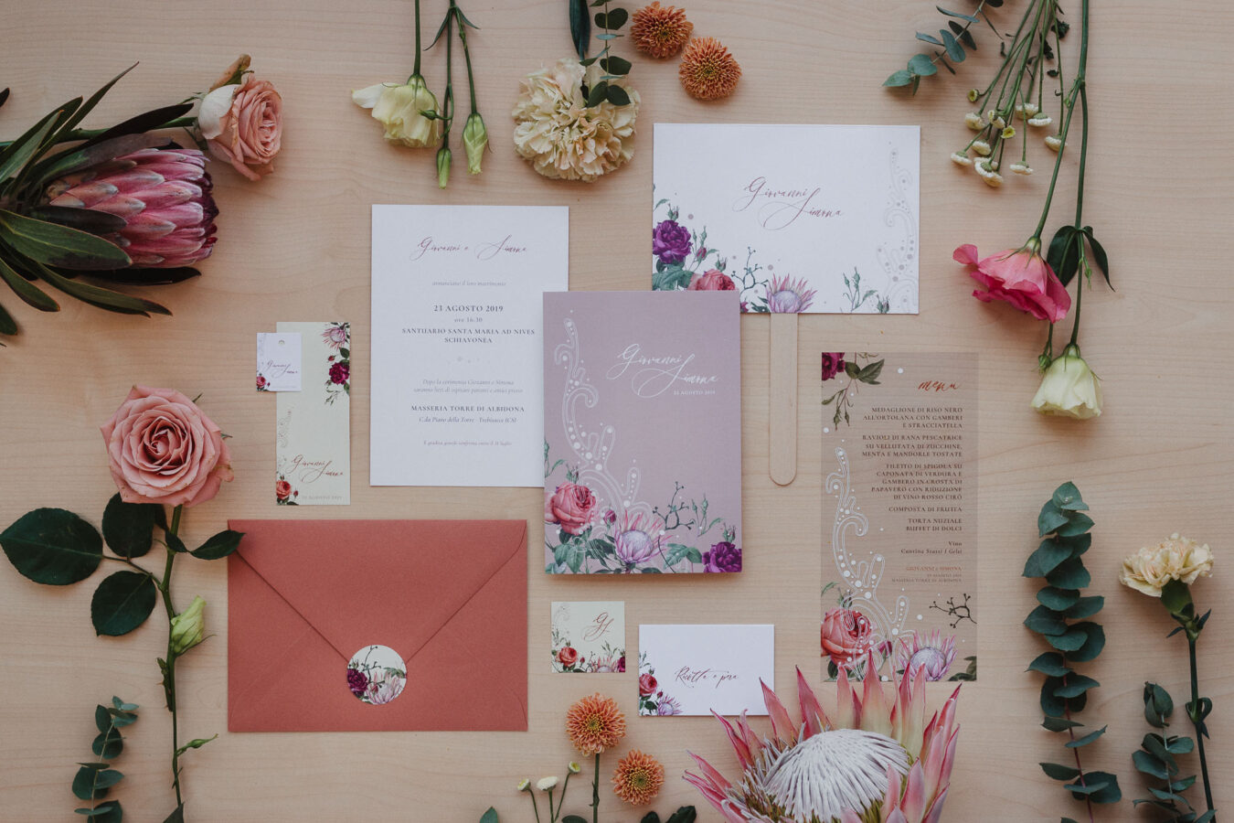 wedding stationery protea